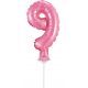 Numere Pink Balon folie roz numărul 9 pentru tort 13 cm