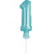 Numere Light Blue Balon din folie albastru numărul 1 pentru tort 13 cm