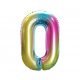 Numere Rainbow Balon din folie cu cifra 0 curcubeu 85 cm