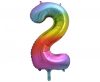 Numere Rainbow Balon din folie curcubeu numărul 2, 85 cm