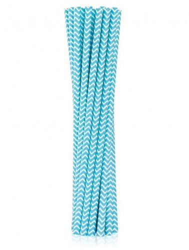 Colorat Light Blue Chevron Paie de hârtie albastră 12 buc