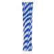 Colorat Blue Stripes Paie de hârtie flexibile albastre 12 buc