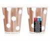 Colorat B&C Polka Dots Pahar din hârtie Rose Gold, set de 6, 266 ml