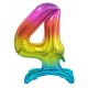 Numere Rainbow Balon din folie colorat cu numărul 4 și bază 74 cm