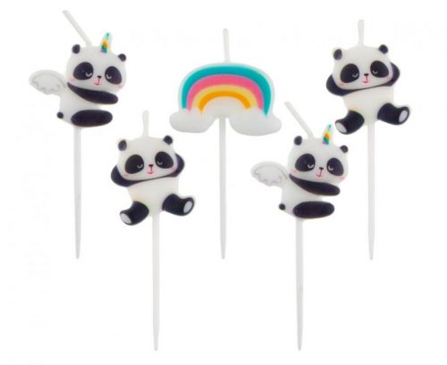 Animale Cute Lumânare de tort panda, set de lumânări 5 buc