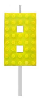 Blocks Yellow Blocks Lumânare Galben Building Block nr. 8, Lumânare cu Număr