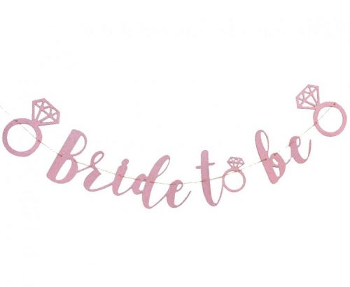 Petrecerea burlacitelor Bride To Be banner roz de hârtie 3 m