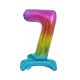 Numere Rainbow Balon mini colorat cifră 7 din folie cu bază 38 cm