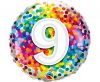 Numere Rainbow Confetti Balon de folie colorat cu numărul 9 de 46 cm