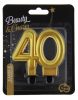 Colorat Gold Lumânare de tort aurie 40, lumânare numerică