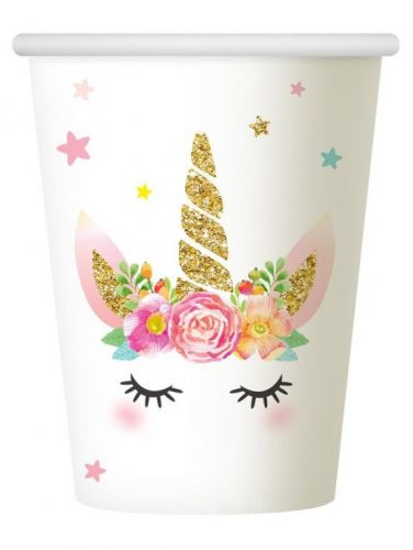 Unicorn Star pahar de hârtie 6 bucăți 266 ml