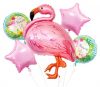 Animale Pink Set baloane folie Flamingo 5 bucăți