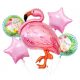 Animale Pink Set baloane folie Flamingo 5 bucăți