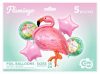 Animale Pink Set baloane folie Flamingo 5 bucăți