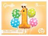 Animale Dots Set de 5 baloane cu heliu folie Giraffe