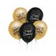 La mulți ani Gold-Black Balon Colorat Happy Birthday 40, 5 buc 12 inch (30 cm)