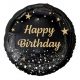 La mulți ani Black Happy Birthday balon din folie 36 cm