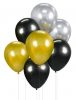 Colorat Gold-Silver-Black balon, set de 7 baloane 12 inch (30cm)