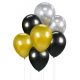 Colorat Gold-Silver-Black balon, set de 7 baloane 12 inch (30cm)