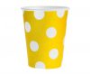 Colorat Yellow Polka Dots Pahar de hârtie galben 6 buc 270 ml