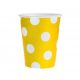 Colorat Yellow Polka Dots Pahar de hârtie galben 6 buc 270 ml