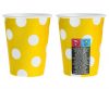 Colorat Yellow Polka Dots Pahar de hârtie galben 6 buc 270 ml