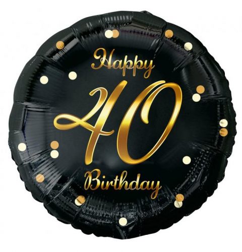 La mulți ani B&C Gold Happy Birthday 40 balon de folie 36 cm