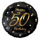 La mulți ani B&C Gold Balon folie Happy Birthday 50, 36 cm