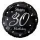 La mulți ani B&C Silver Happy Birthday balon din folie 30 cm