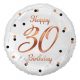 La mulți ani B&C White Balon Happy Birthday 30 folie 36 cm