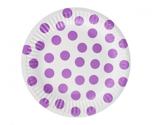 Colorat Lavender Polka Dots Farfurii din Hârtie cu Bule 6 buc 18 cm