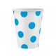 Colorat Sky Blue Polka Dots Set de 6 pahare de hârtie albastre 250 ml