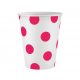 Colorat Magenta Polka Dots Ceașcă de hârtie roșie 6 buc 250 ml