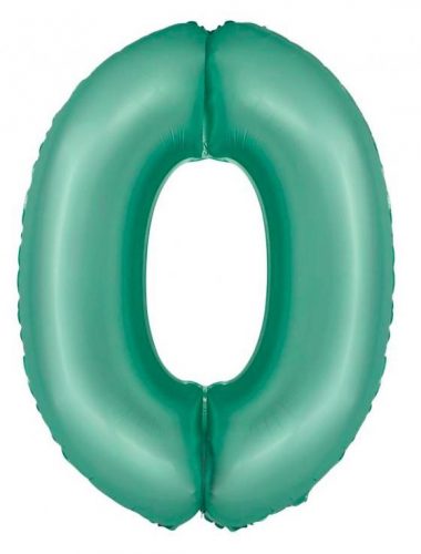 Numere Mint Mat Balon din folie cu cifra 0 menta 76 cm