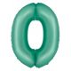 Numere Mint Mat Balon din folie cu cifra 0 menta 76 cm