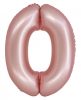 Numere Light Pink Mat Balon din folie roz numărul 0 76 cm