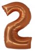 Numere Copper Balon din folie cu cifra 2 din cupru 76 cm