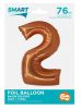 Numere Copper Balon din folie cu cifra 2 din cupru 76 cm