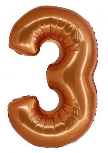 Numere Copper Balon din folie cu numărul 3 cupru 76 cm