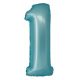 Numere Light Blue Mat Balon folie numărul 1 albastru 76 cm