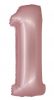 Numere Light Pink Mat Balon folie roz nr. 1 76 cm