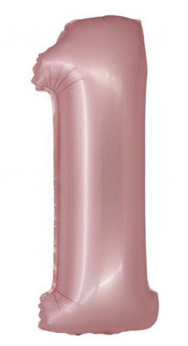 Numere Light Pink Mat Balon folie roz nr. 1 76 cm