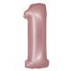 Numere Light Pink Mat Balon folie roz nr. 1 76 cm