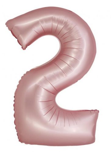 Numere Light Pink Mat Balon folie roz, numărul 2, 76 cm