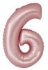 Numere Light Pink Mat Balon din folie roz cu numărul 6, 76 cm