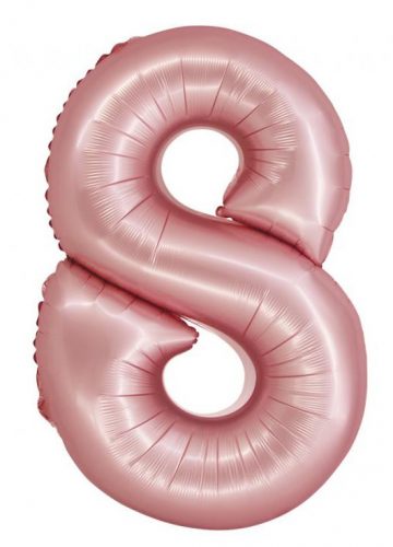 Numere Light Pink Mat Balon din folie roz numărul 8, 76 cm