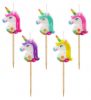 Unicorn Multicolour set de lumânări pentru tort 5 bucăți