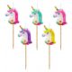 Unicorn Multicolour set de lumânări pentru tort 5 bucăți