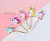 Unicorn Multicolour set de lumânări pentru tort 5 bucăți