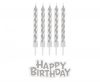 La mulți ani B&C Silver Set de lumânări de argint Happy Birthday 16 buc